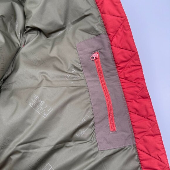NEW L.L.Bean Women’s Petite L Orange Mountain Classic Down Vest Puffer Pockets - Picture 7 of 13